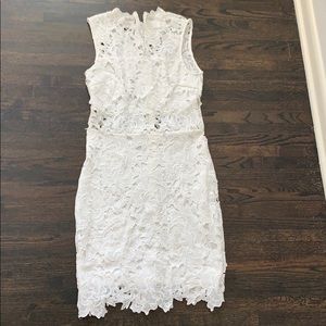 White Lace Cut-out Bridal Bachelorette Dress